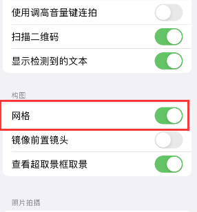 台儿庄苹果手机维修网点分享iPhone如何开启九宫格构图功能