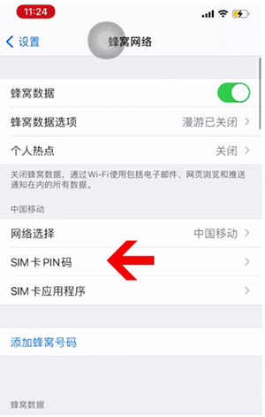 台儿庄苹果14维修网分享如何给iPhone14的SIM卡设置密码 